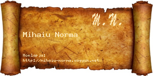 Mihaiu Norma névjegykártya